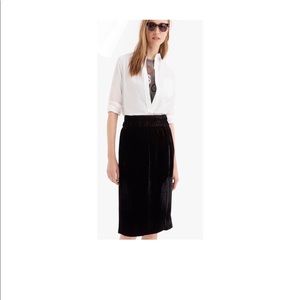 J. Crew Black Velvet Midi Skirt XL